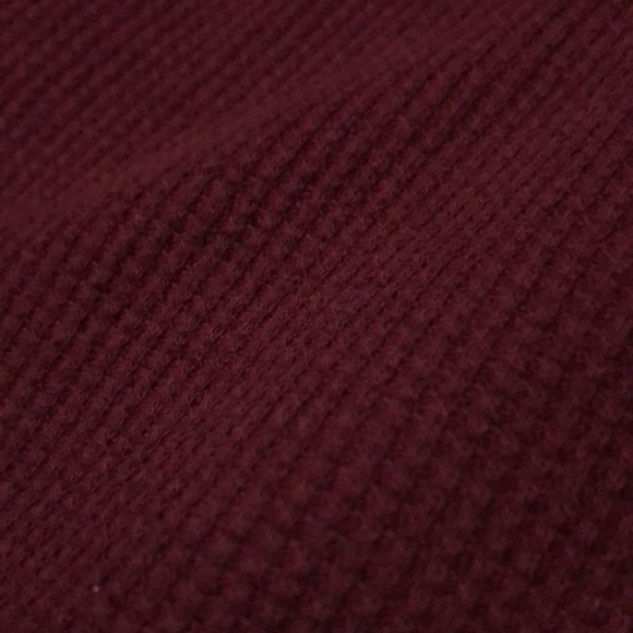 VS PINK-OverSized Crop Waffle LongSleeve-Classic Logo-Sz L-Maroon/White-EUC - Picture 10 of 15